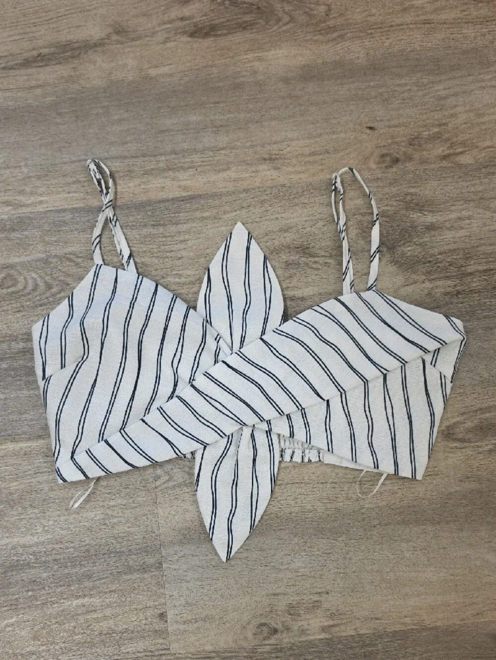 Striped White Crop Top